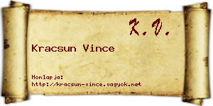Kracsun Vince névjegykártya